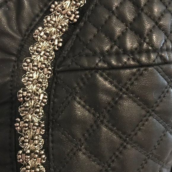 Zara Quilted Faux Leather Beaded Jacket - Picture 5 of 5